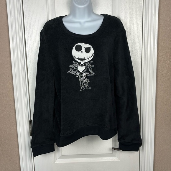 Disney's The Nightmare Before Christmas Jack Skeleton Black Fleece Sweatshirt XL - Picture 1 of 5